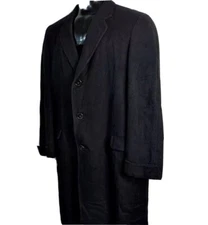 Vintage Men’s Black Cashmere Dress Coat Hart Shaffner & Marx Silver Trumpeter M