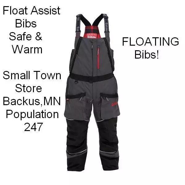 MEN'S Eskimo Keeper Uplift Safety Floating Bibs Med-5X Ice Fishing