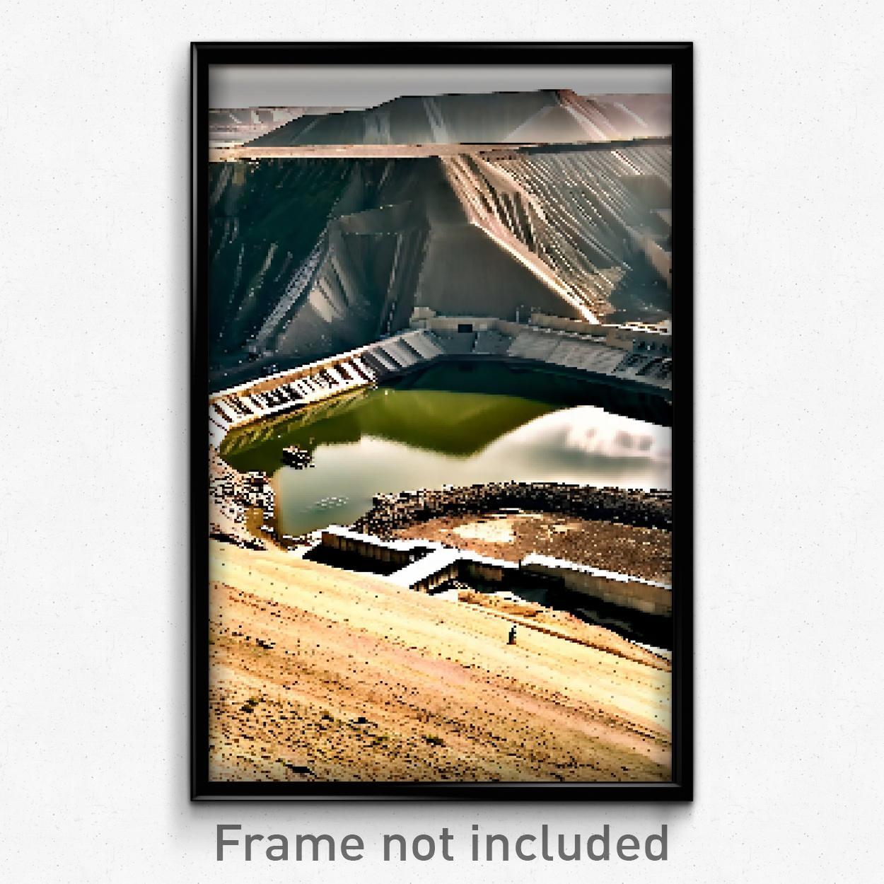 8-Bit Pixel Art Poster - Neglected Quarry Psychedelic Trippy Gamer Print