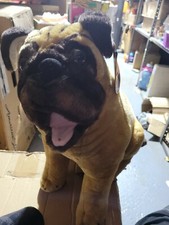 Melissa and Doug Life Like Plush Pug Stuffed Animal NWT 18" - mouth stitch open-