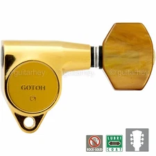 NEW Gotoh SG301-P8 Tuning Keys L3+R3 w/ Small AMBER Buttons Set 3x3 - GOLD