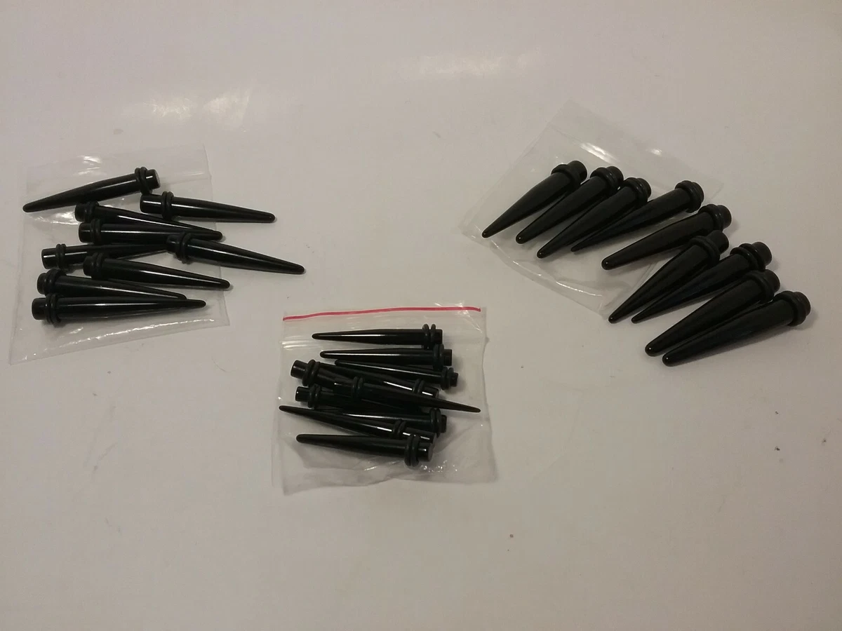 New Lot of 27 Black Tapers Ear Stretch 2G 0G 00G with O Rings