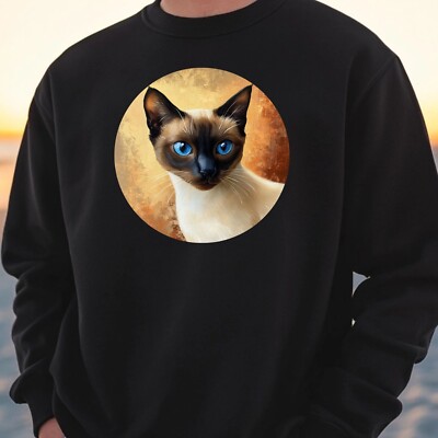 Siamese Cat Portrait Sweatshirt Cosy And Perfect For Any Occasion S to 4XL