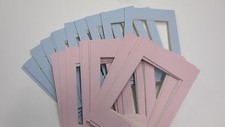 Picture Frame Mat 4x6 for 3x4 photo baby blue and pink 12 of each SET OF 24