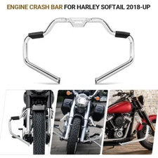 Mustache Engine Guard Crash Bar Fit For Harley Softail Fat Boy 2018-2024 Chrome