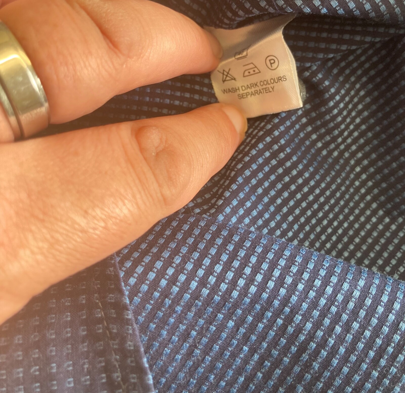 FILA Camicia uomo Savile Row colletto 16 5 blu maculato slim fit etichetta Londra 1938