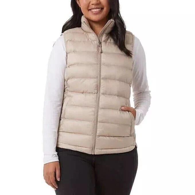 NWT 32 DEGREES HEAT 1702343 BEIGE LIGHTWEIGHT PACKABLE PUFFER VEST SZ XXL  #G574
