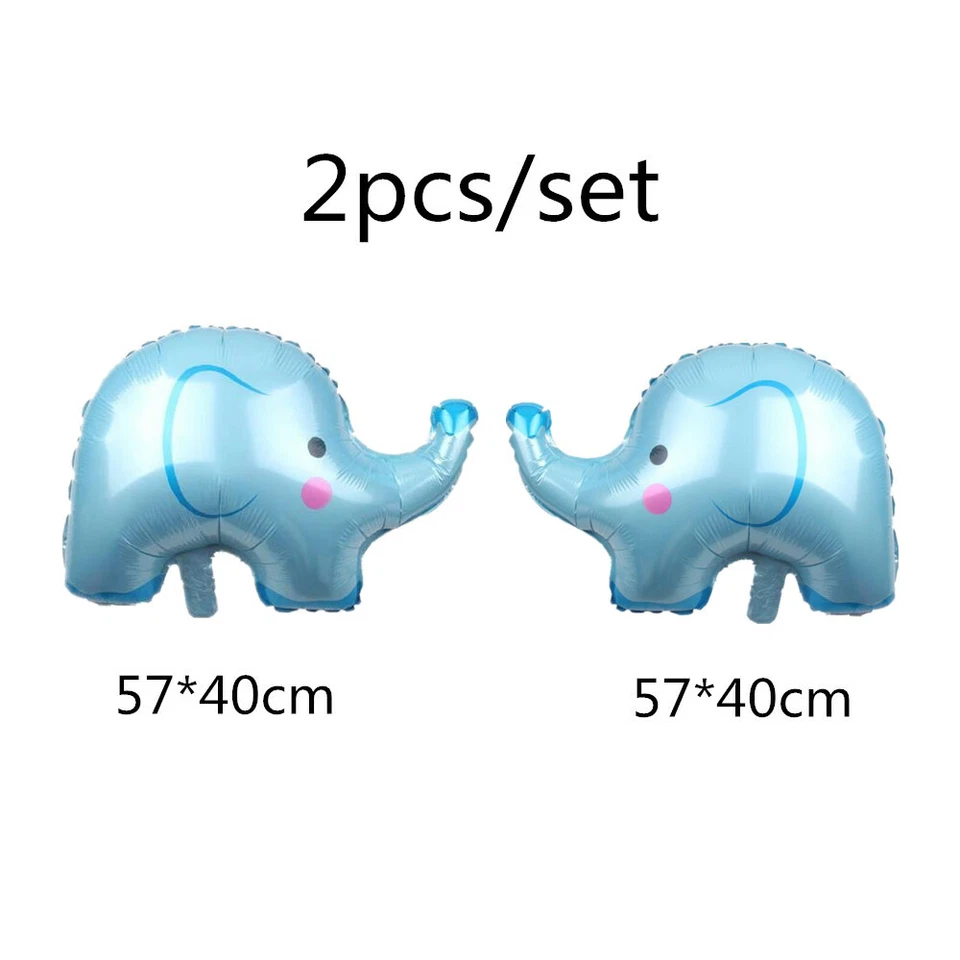 Baby Shower oh boy Banner Decorations Elephant Ballons Blue Garland Set - Image 3 of 4