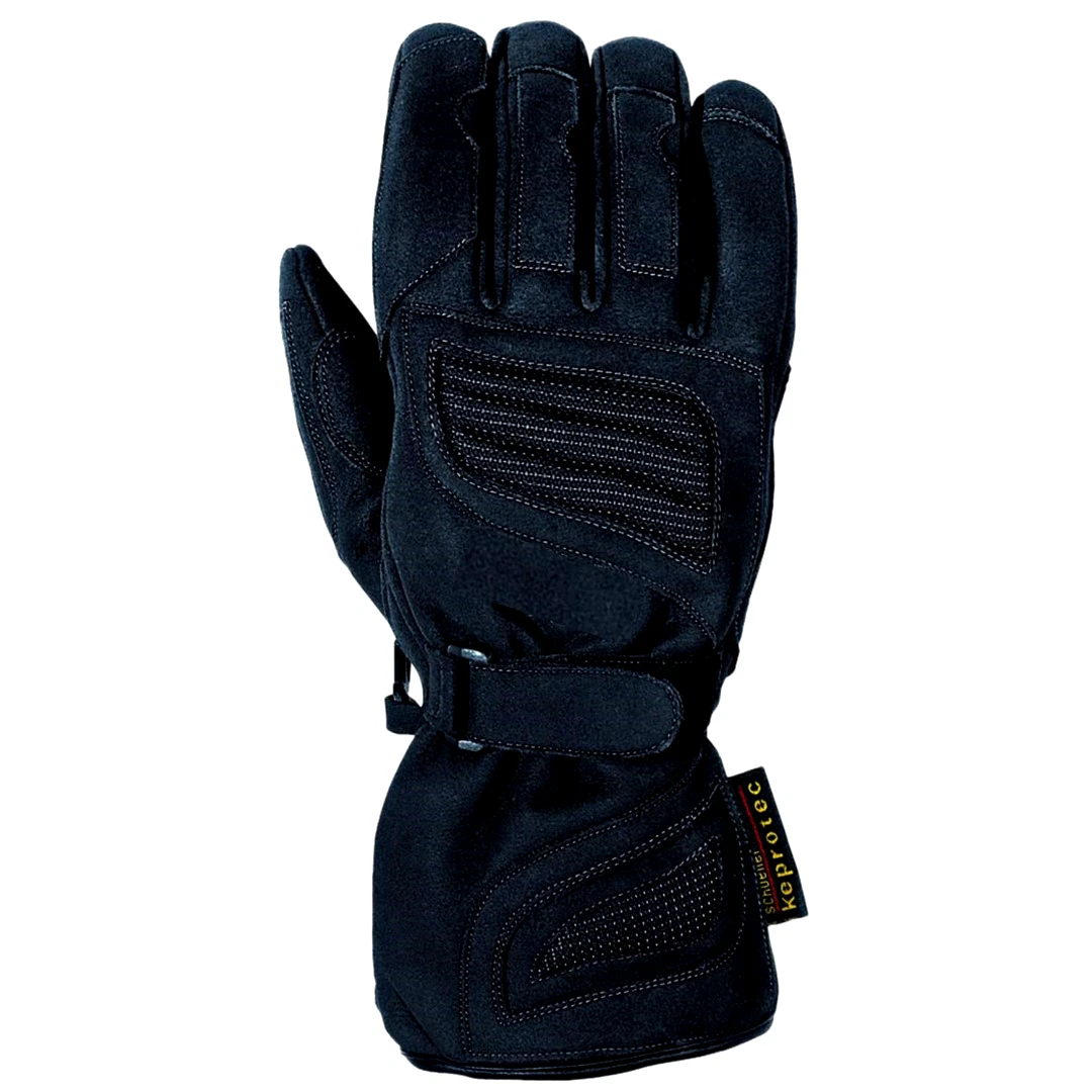 Guanti Moto Uomo Invernali Impermeabili In Pelle Di Capra – Protezione Nocche E Touch Screen, Taglia Grande, Nero