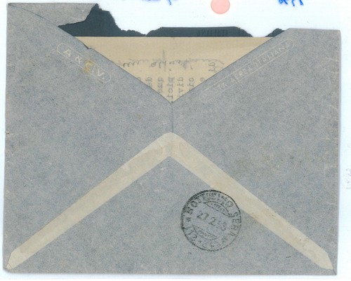 P2515 - ITALIA SOMALIA ITALIANA 22.2.1939, LETTERA PER BRESCIA, BUSTA STRAPPATA, - Imagen 2 de 2