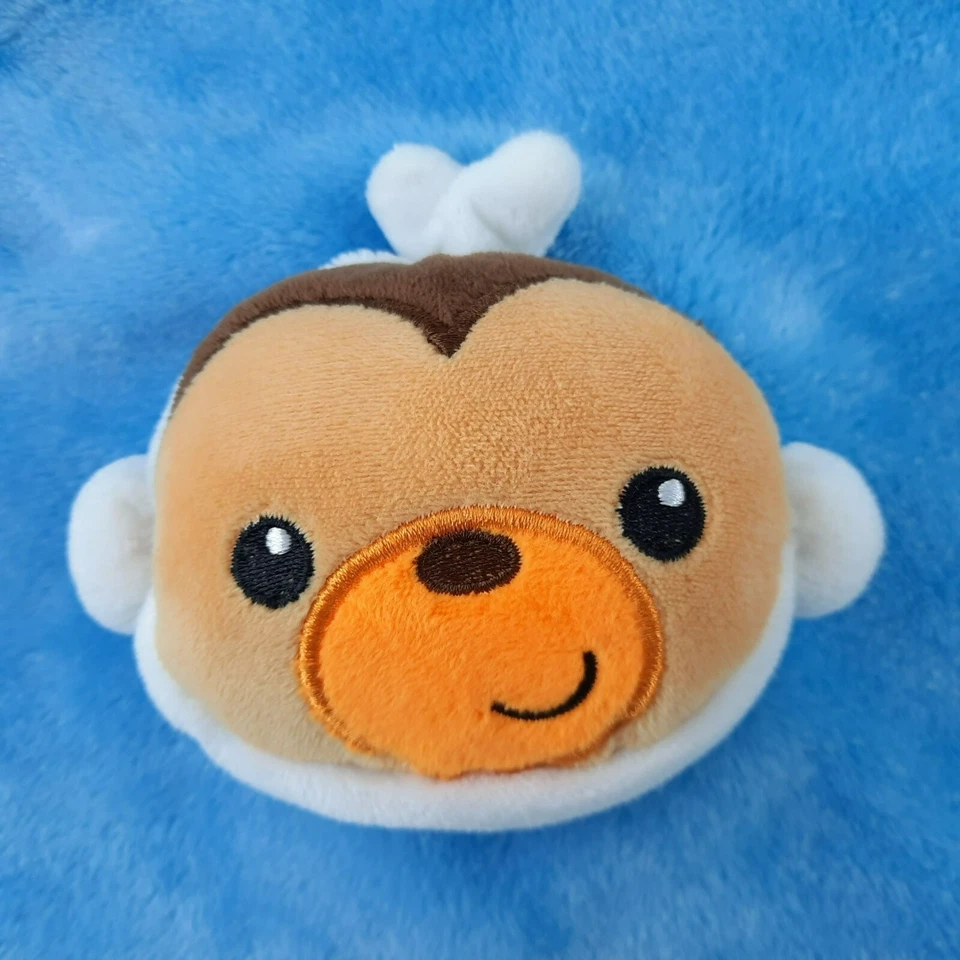 Cobertor de segurança Fisher Price Mon Cheri bebê macaco azul amoroso 12" pelúcia - Imagem 3 de 4