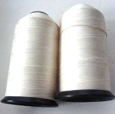 VTG  2 Large Industrial Size Partial Spools of White Thread- Unbranded