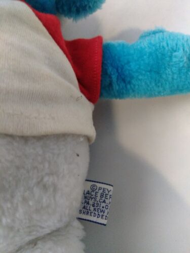 Vintage 1981 Smurf plush Peyo tshirt football 12 inches X33 - Picture 6 of 7