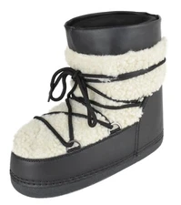 Top Moda Women Rain Snow Winter Waterproof boots Sherpa Fur Ankle Emmett36 Black