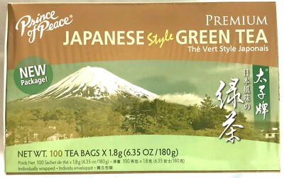 Prince of Peace Premium Japanese Green Tea 6.35 Oz/180g - 100 Tea Bags