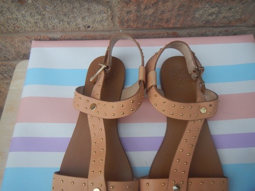 VINCE CAMUTO LADIES TOE POST LEATHER TAN SANDALS SIZE 39/UK 6 - Picture 6 of 7