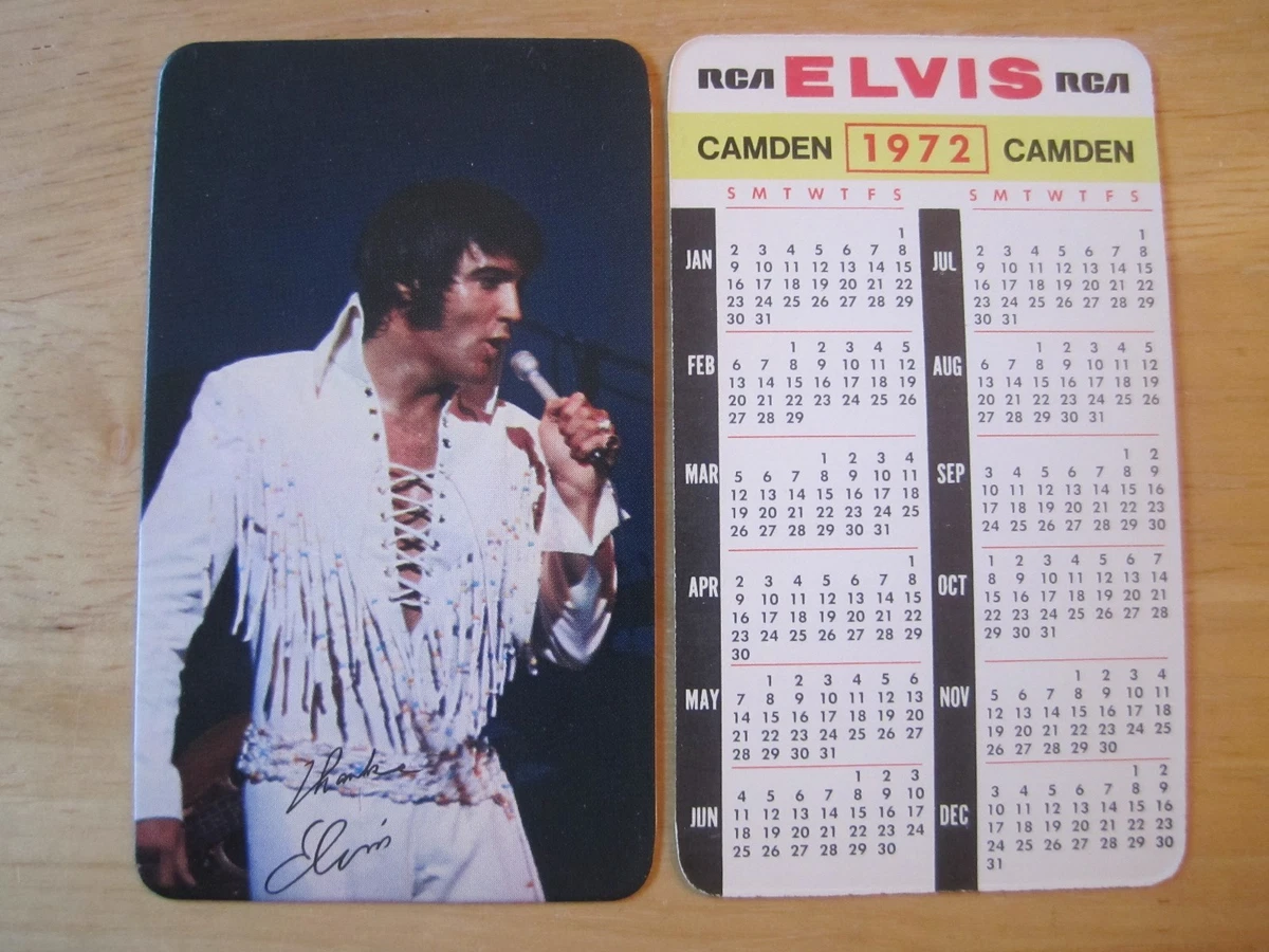 1972 Elvis Presley Wallet Calendar Near Mint/Mint Cond. | eBay