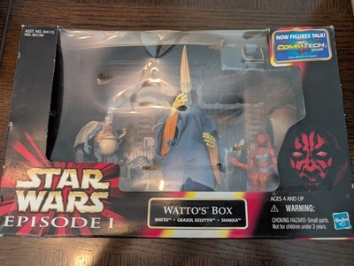 1999 Hasbro Star Wars Episode 1 ''Watto's Box'' Action Figures Playset In Box