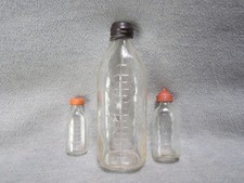 Vintage Doll Clear Glass Feeding Bottles