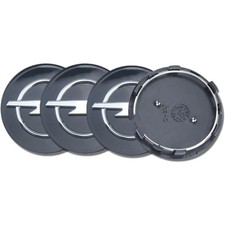 Auto Radnabendeckel Opel 60mm Schwarz ABS Felge Kappen 4 Stück