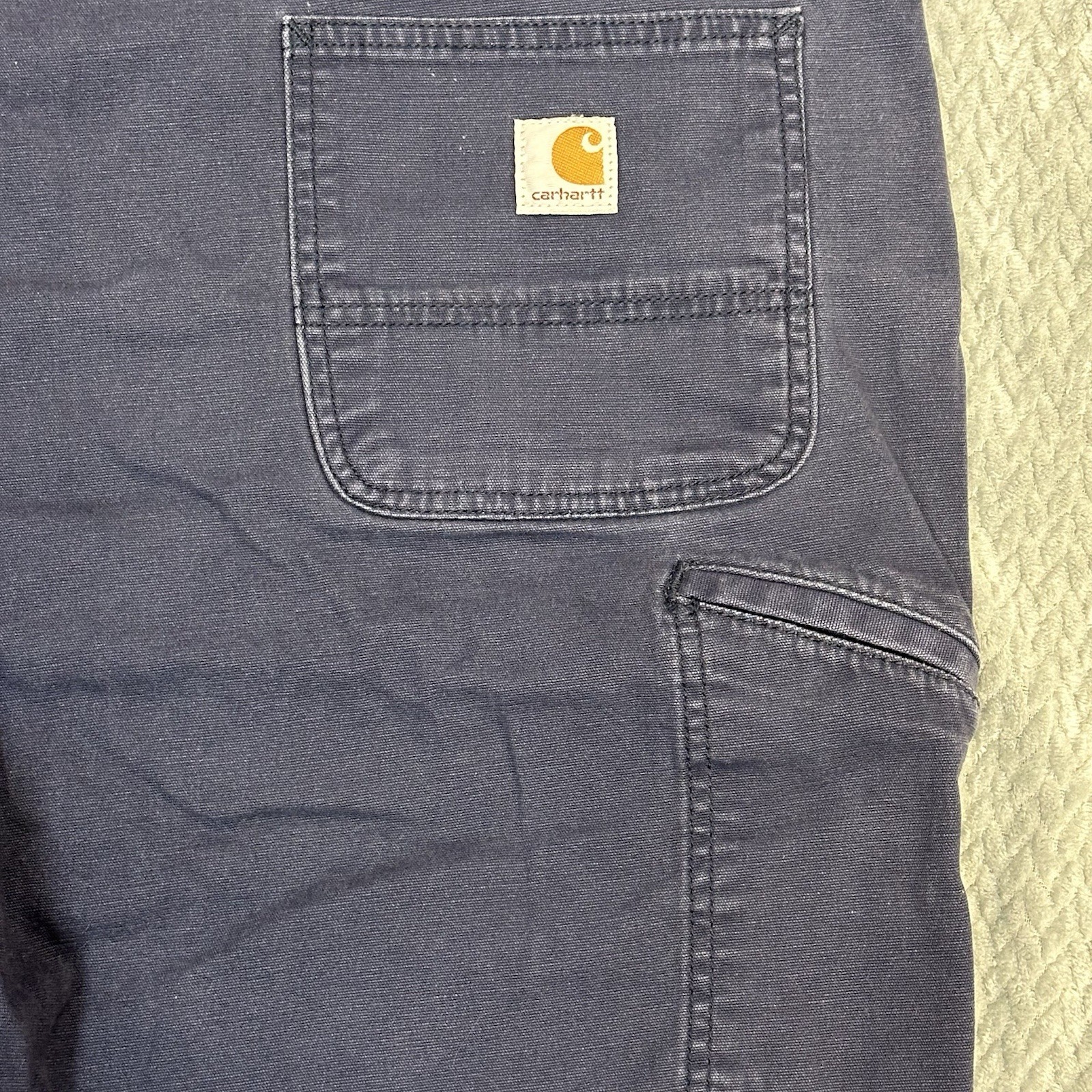 Carhartt Shorts Mens 46 Navy Blue Relaxed Fit 9 Inch Cargo Pocket 102514-412 thumbnail 4