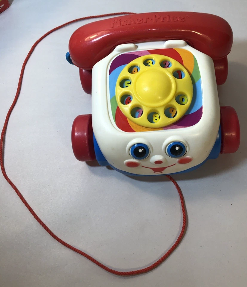 LOT OF 2 FISHER PRICE TODDLER TOYS PULL TELEPHONE & SORTING BLOCKS - Image 2 of 4