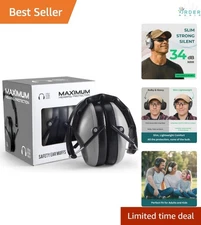 Hearing Protection Ear Muffs 34dB NRR Compact Folding for Shooting, Mowing