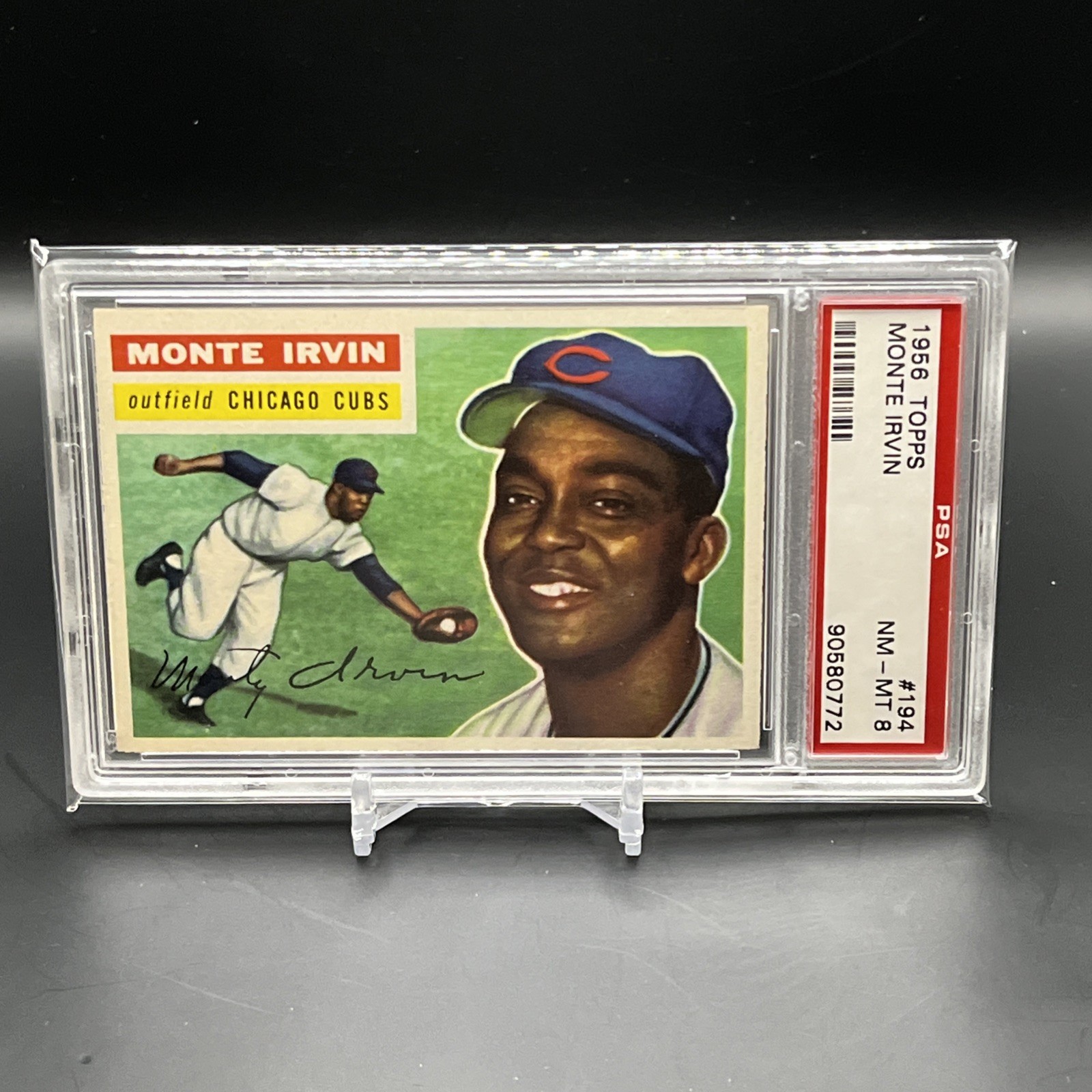 1956 Topps #194 Monte Irvin Gray Back PSA 8 NM-MT