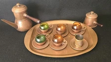 Vintage Solid Copper Tea/Coffee Set Made In Bogota, Colombia