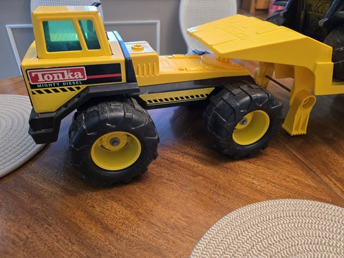 🚨VERY RARE!! 1994 TONKA MIGHTY TRACTOR TRAILER WITH BULLDOZER - COMPLETE LOWBOY - Picture 8 of 20