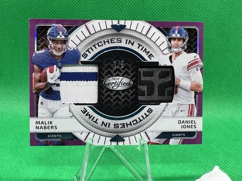 Malik Nabers / Daniel Jones 2024 Certified STITCHES IN TIME 1/5 *Laundry tag