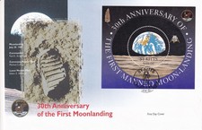 ST KITTS Mondlandung 30th Anniversary 4er Set plus Kleinbogen auf 5 FDCs