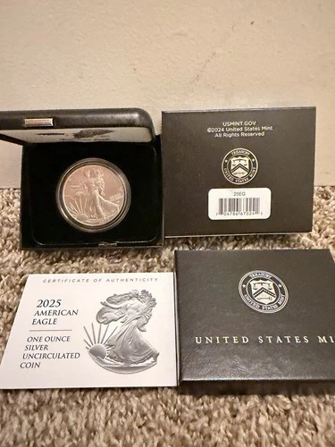 U.S. Mint 2025 American Eagle 1 oz Silver Uncirculated Coin w/ Box & Certificate