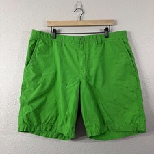 Columbia Men's Size 40 Green 100 Cotton Chino Casual Shorts FLAW