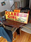 Vintage SST Clabber Girl Baking Powder Advertising Tin Sign Framed With Backing