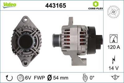 Lichtmaschine Generator Lima VALEO CORE-FLEX 443165 14V für OPEL COMBO X12 Tour