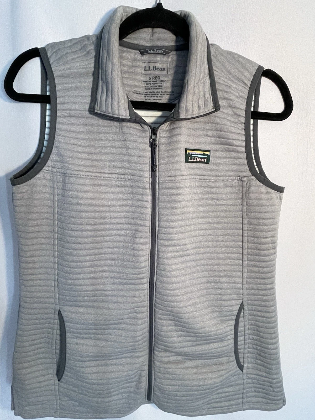 LL Bean Vest Women’s Small Quilted Ribbed Full Zip Outdoor Comfort