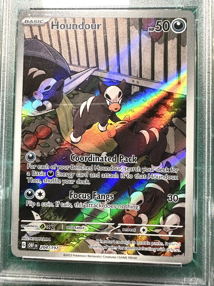 204 197 pokemon card Amazon.com: Pokemon - Houndour 204/197 - Obsidian Flames - Illustration  Rare main image 0