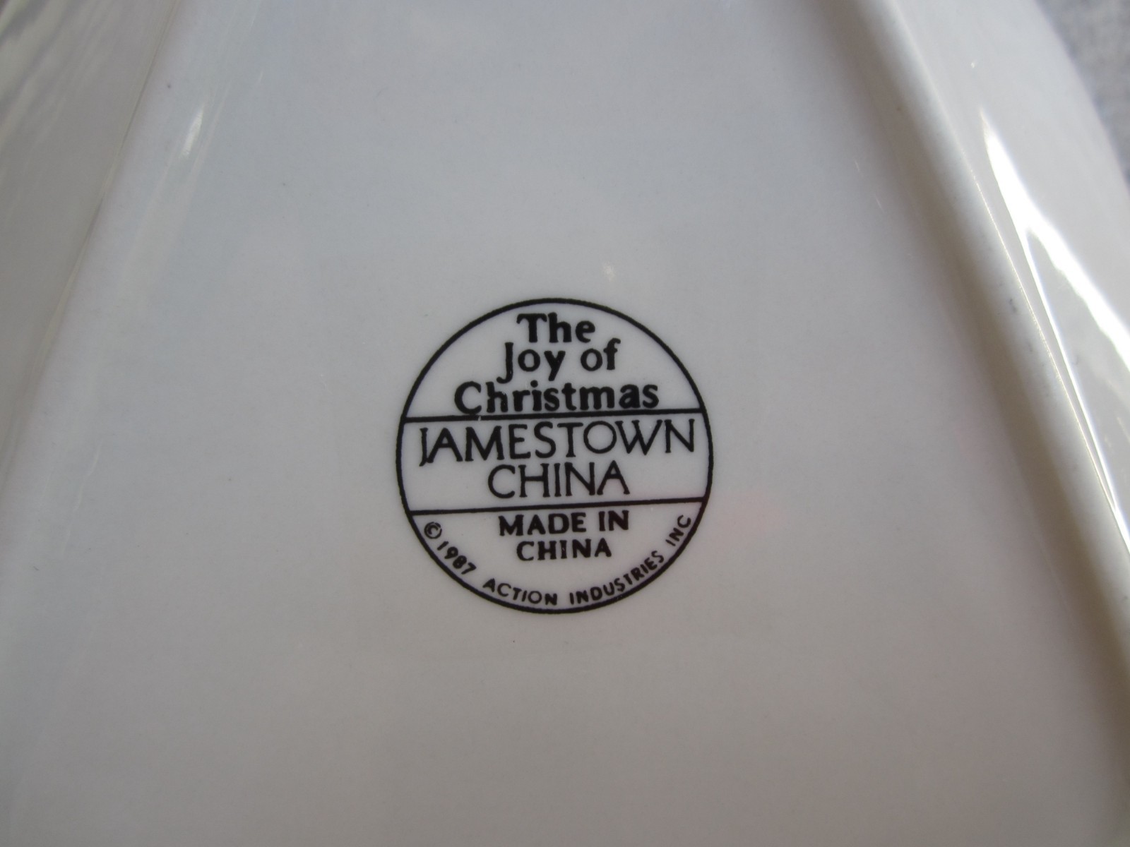 VTG 1987 Jamestown China The Joy Of Christmas Tree Shaped Dish Tray Bowl Trinket