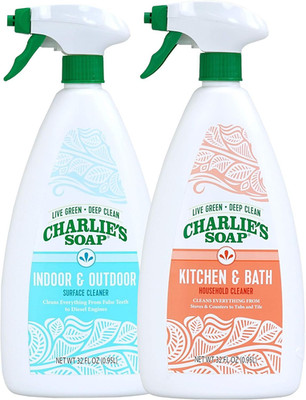 Charlie's Soap Indoor Outdoor and Kitchen & Bath Cleaner Variety Pack, 32...
