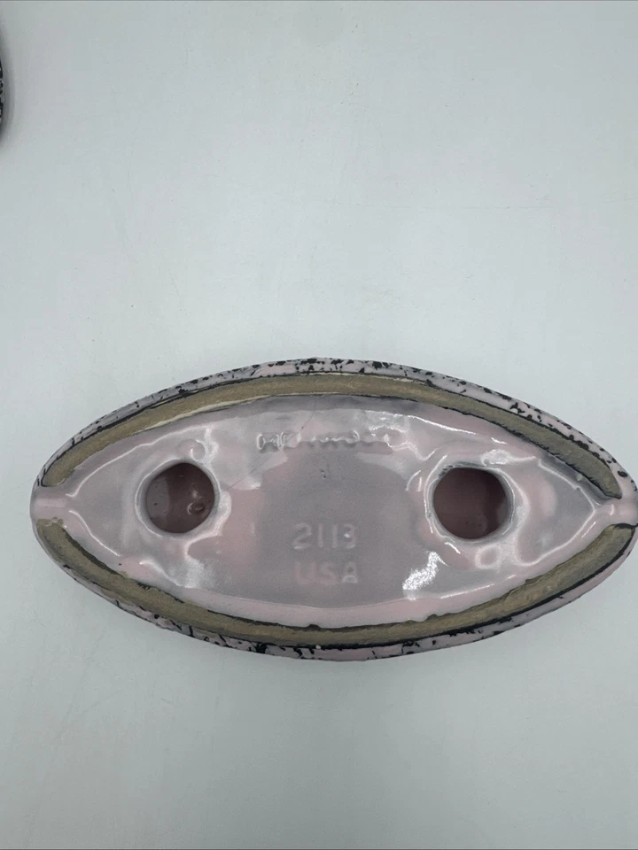 1950’s Vintage Kenwood by Shawnee "Confetti Splash" Pink Candle Holders - Image 3 of 4