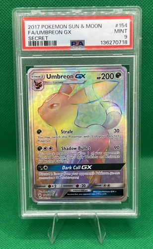 Pokémon TCG Umbreon GX 154/149 Secret Holo Rare Sun & Moon Base Set PSA 9 MINT ⭐