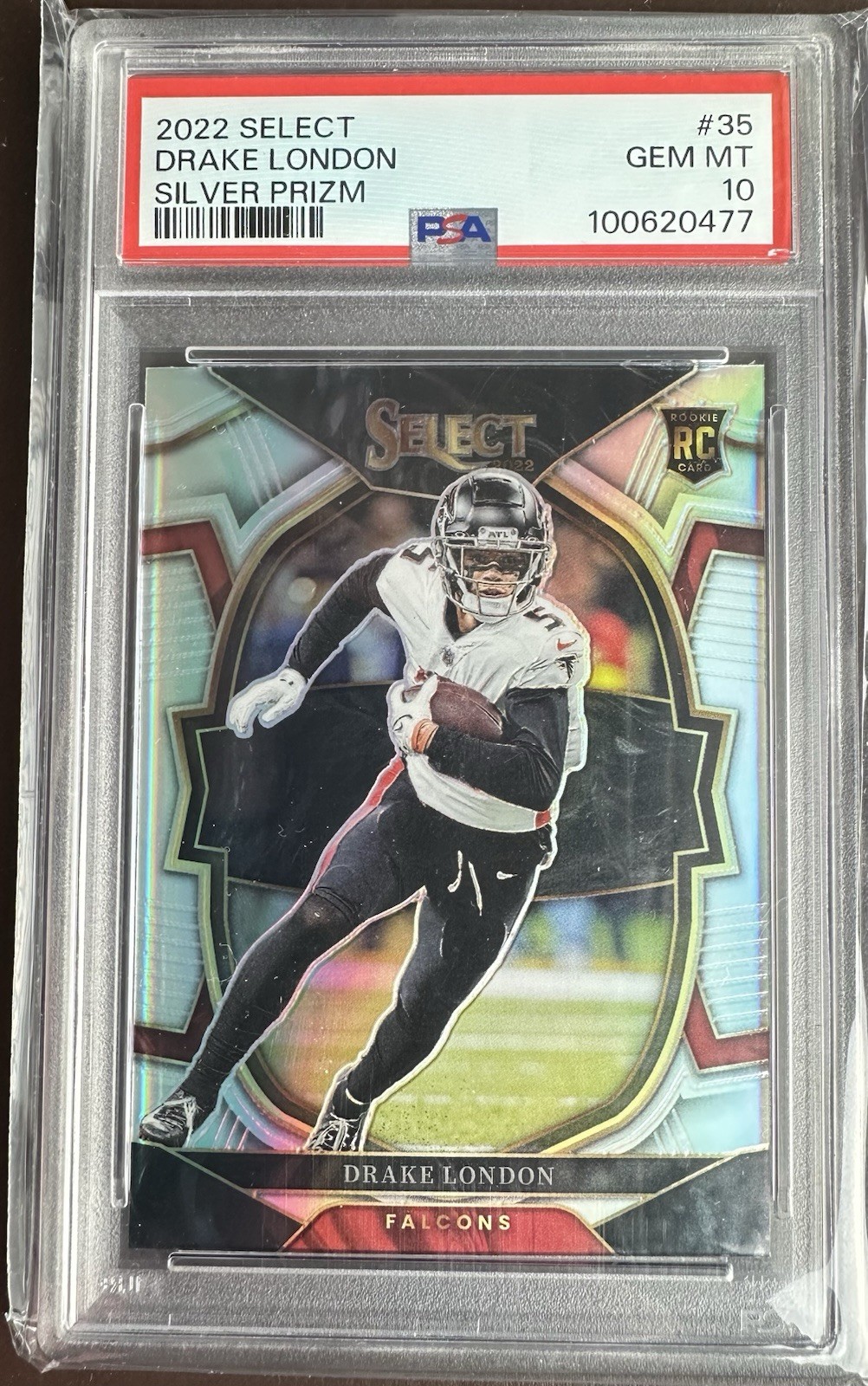 PSA 10 Drake London Rookie RC #35 2022 Select Concourse Silver Prizm GEM Mint SP
