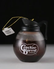 New 2025 Cracker Barrel Coffee Pot Carafe Christmas Ornament