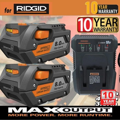 #ad For Ridgid 18V R840085 8.0Ah Lithium ion Battery Rigid 18Volt R840087 Charger $64.89