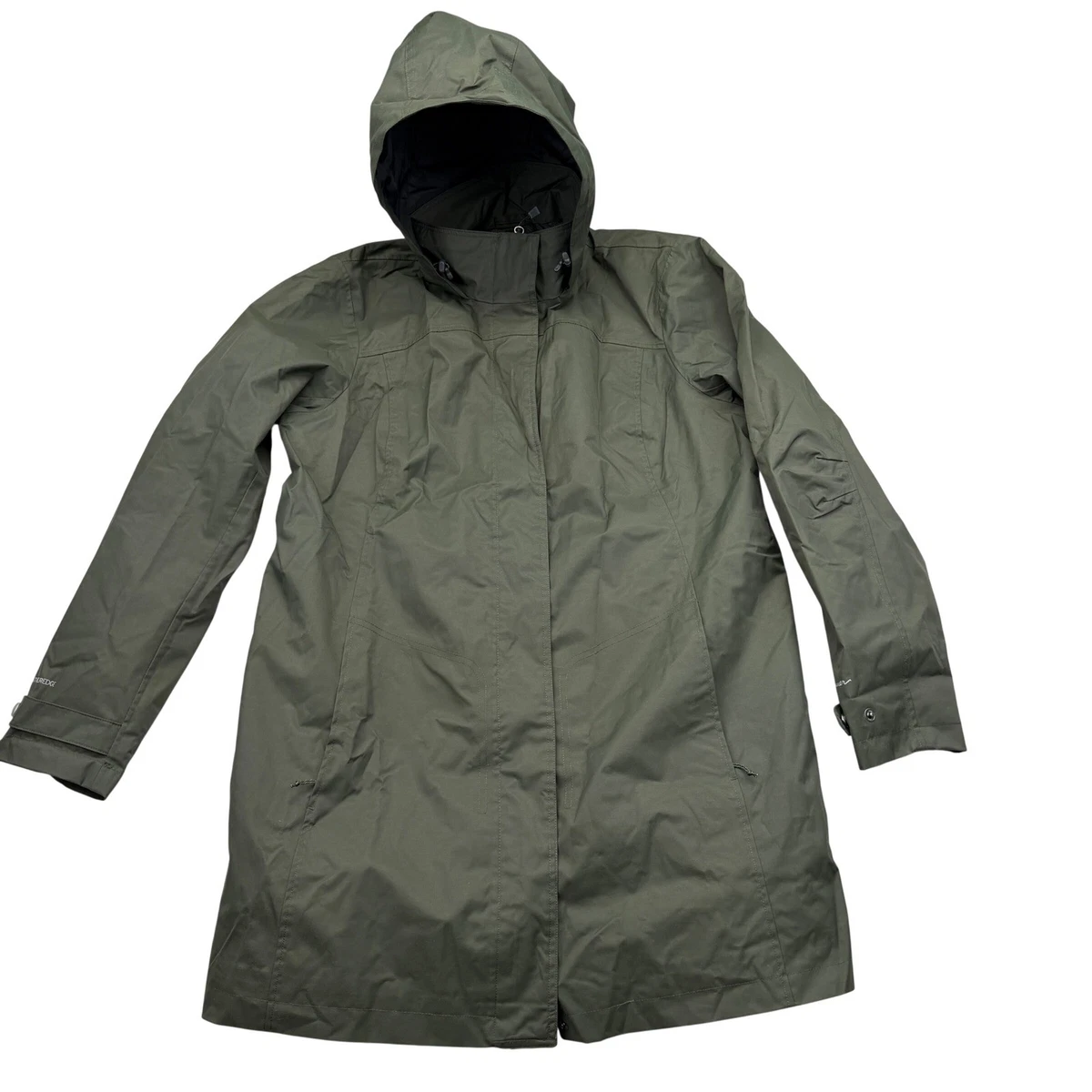 Veste De Pluie Eddie Bauer Femme – Vert Moyen – Capuche – Taille M – Légère Et Emballable