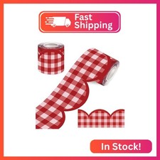60FT Checkered Bulletin Board Border-Scalloped Checkerboard Decorative Roll for