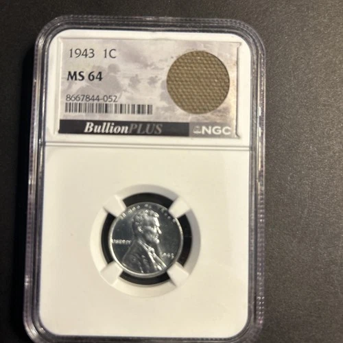1943-P 1C MS64 NGC Cert World War II Era M6 Bazooka Rocket Bag Frag Bullion Plus