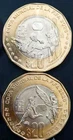 MEXICO 2026 WORLD SOCCER CUP $20 BIMETALLIC 2 coin set BU unc. nice designs ltd.