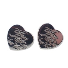  Used TIFFANY/Tiffany 925 Notes Heart Earrings/j113-10